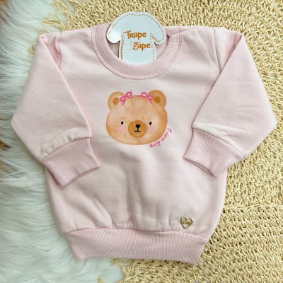 Conj. Casaco Face Bear e Calça Legging - Rosa